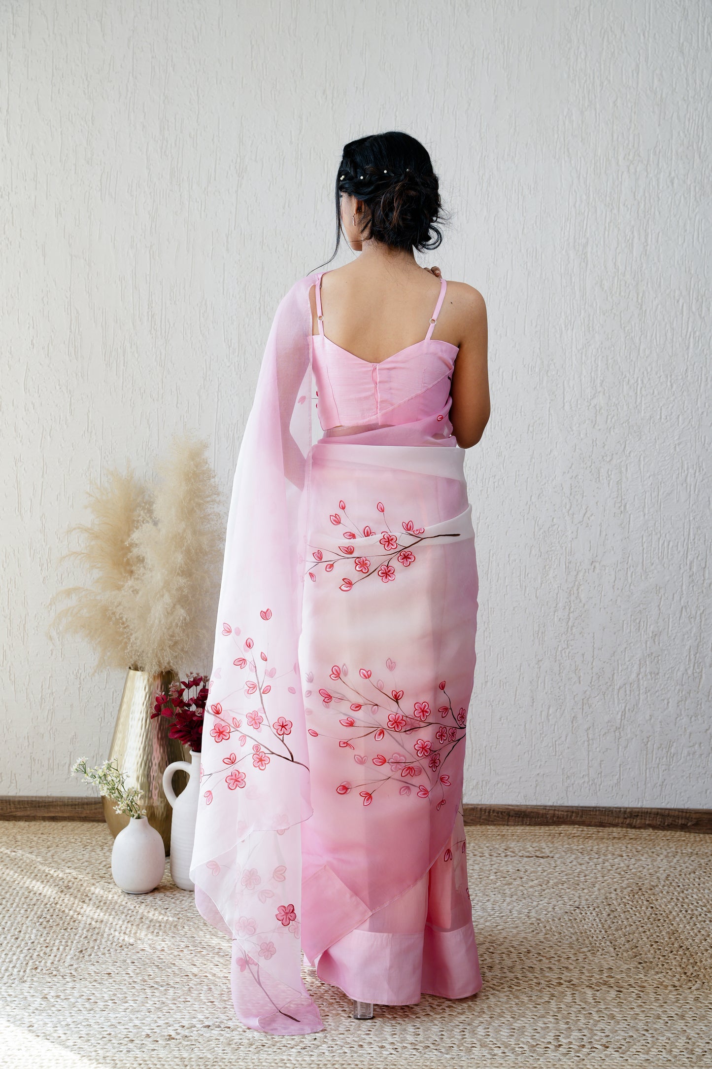 Mohabbat Handpainted Ombré Organza Saree