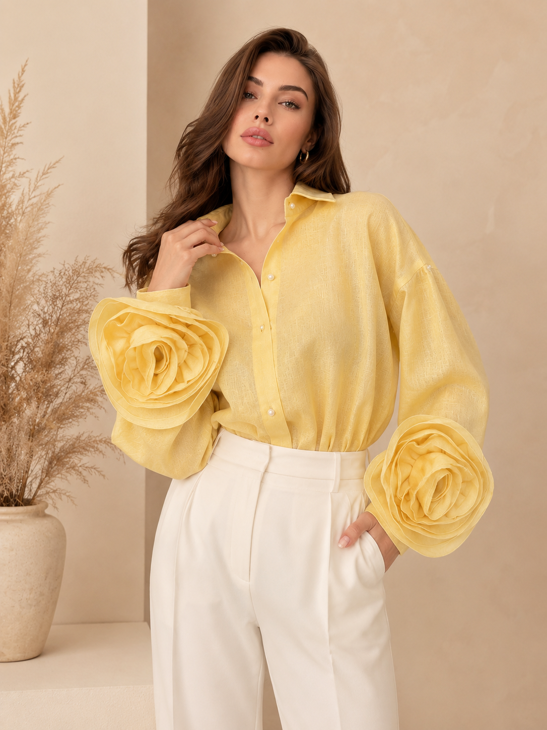 Lemon Bloom Statement Shirt