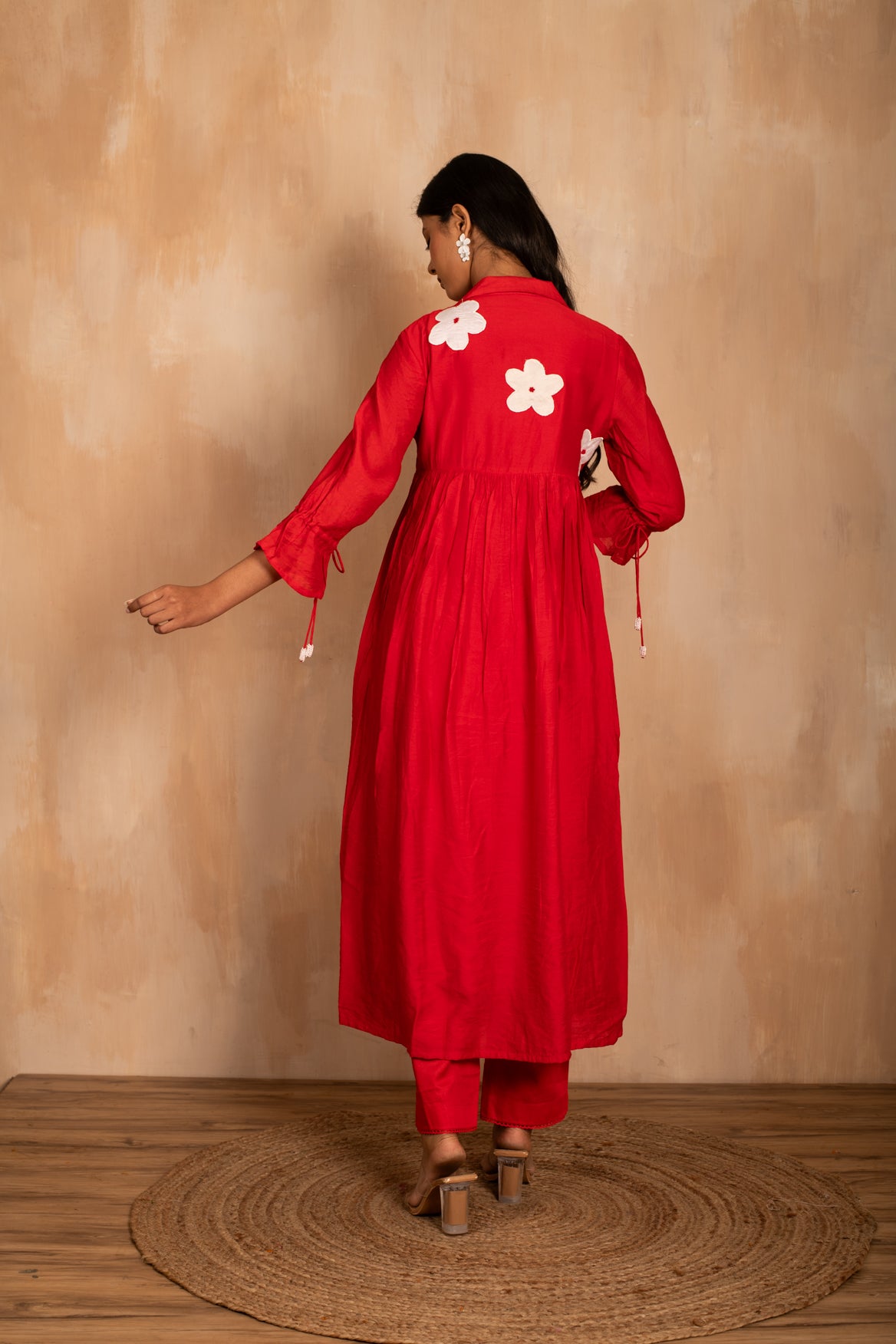 Red Floral Cascade Co-ord Set of 2