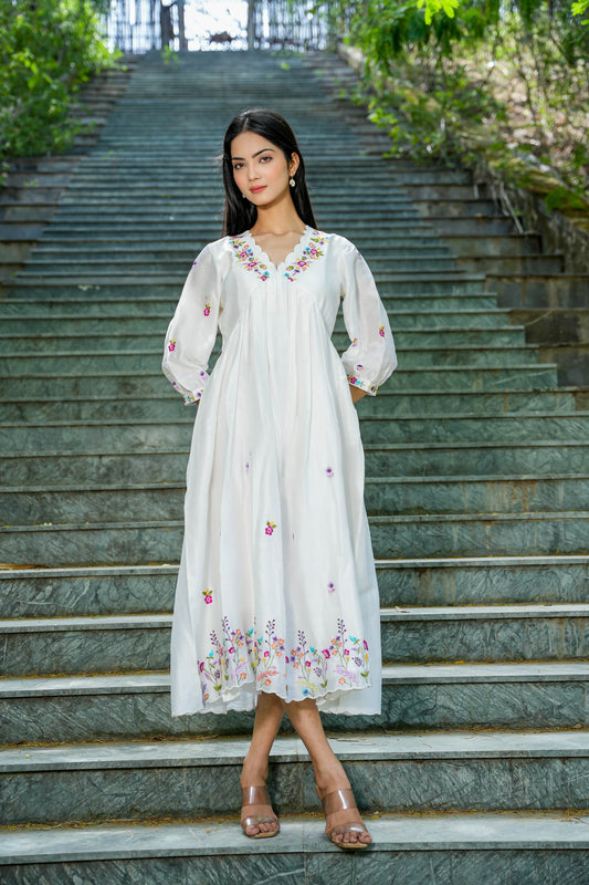 White Delight Embroidered Dress