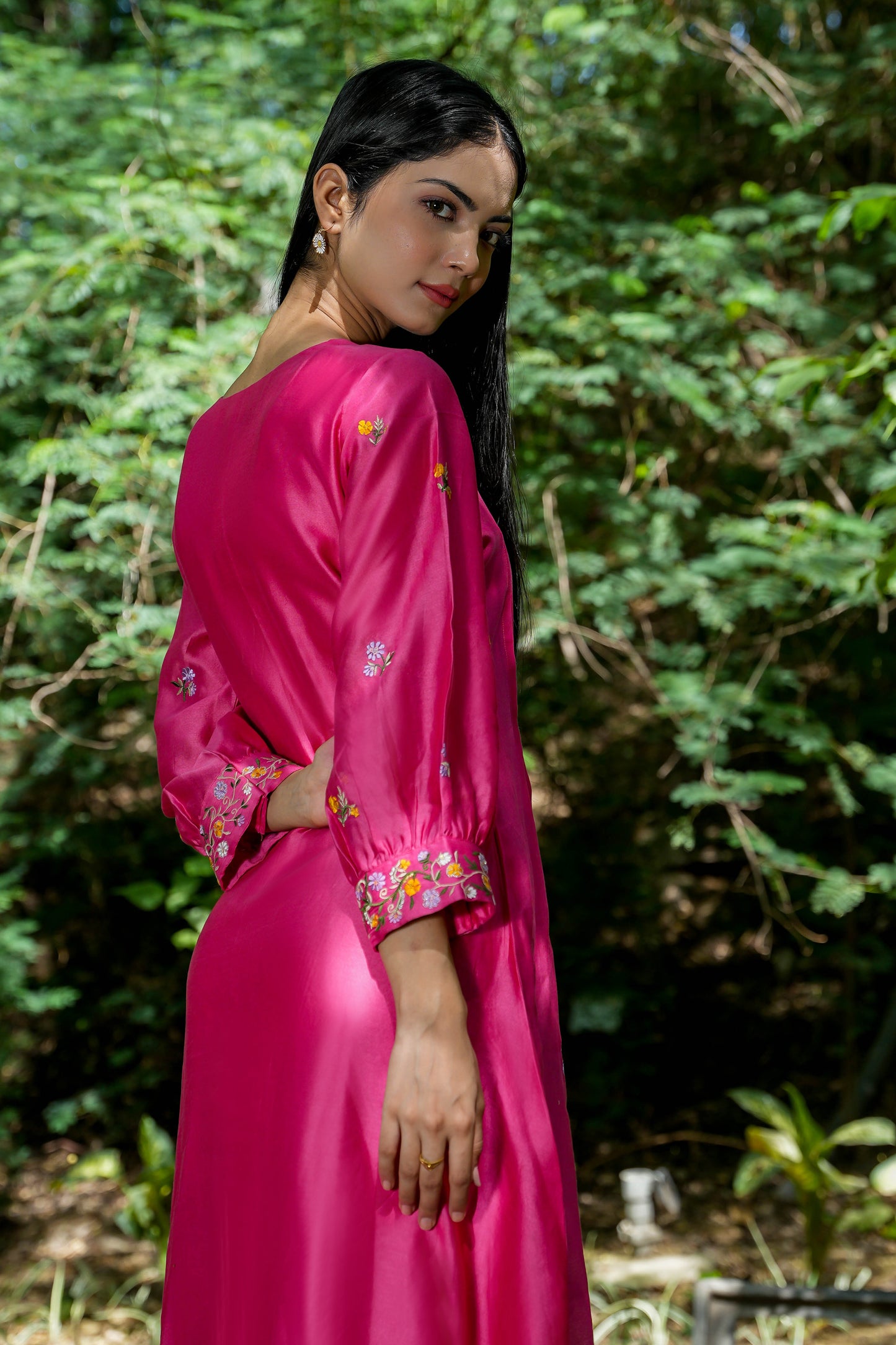 Pink Petal Embroidered Dress