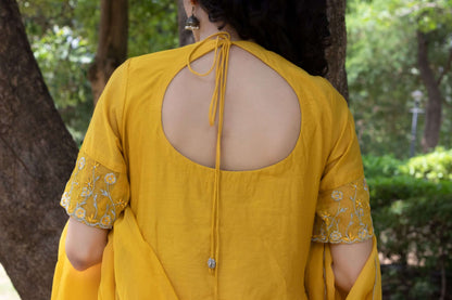 MUSTARD EMBROIDERED KURTA SET OF 2