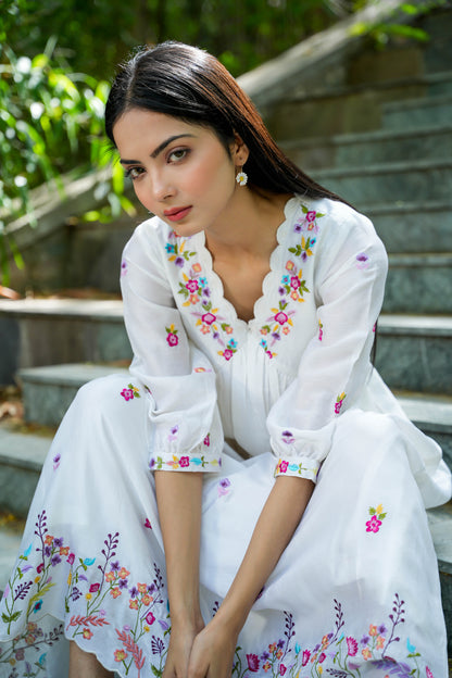 White Delight Embroidered Dress