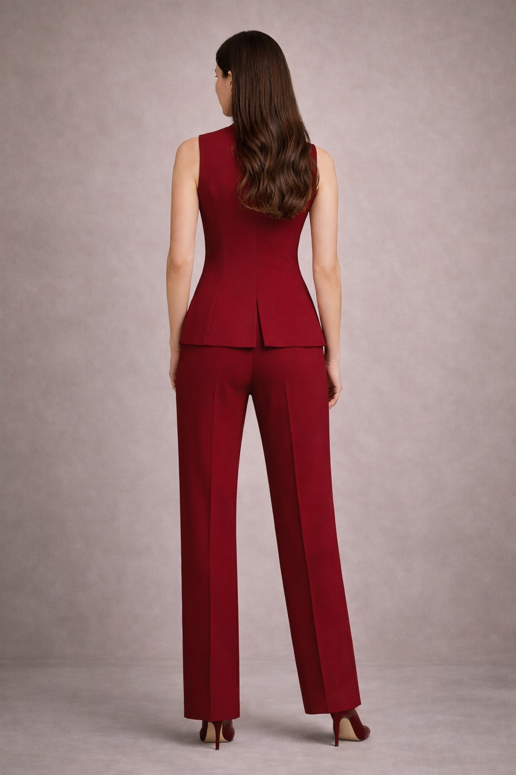 Cherry red power waistcoat set