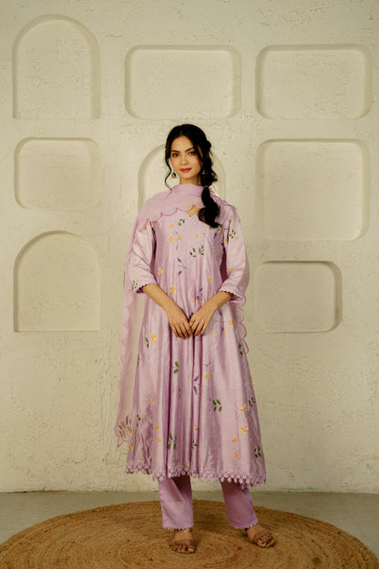 Violet Mist Anarkali Set of 3