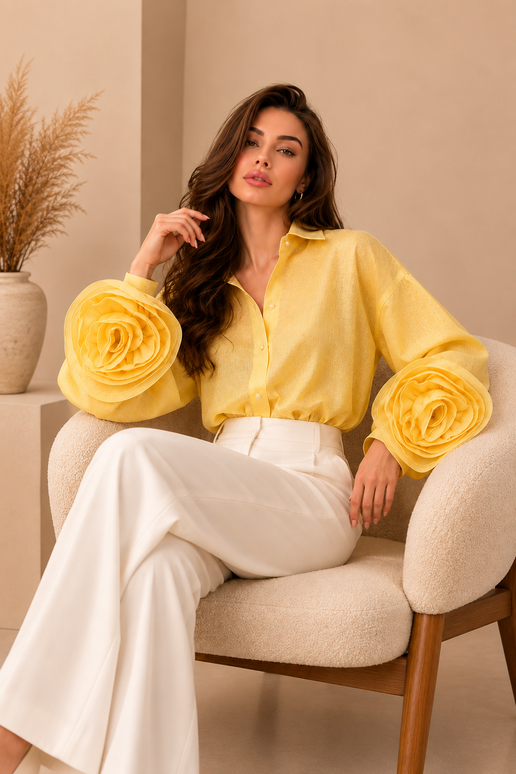 Lemon Bloom Statement Shirt