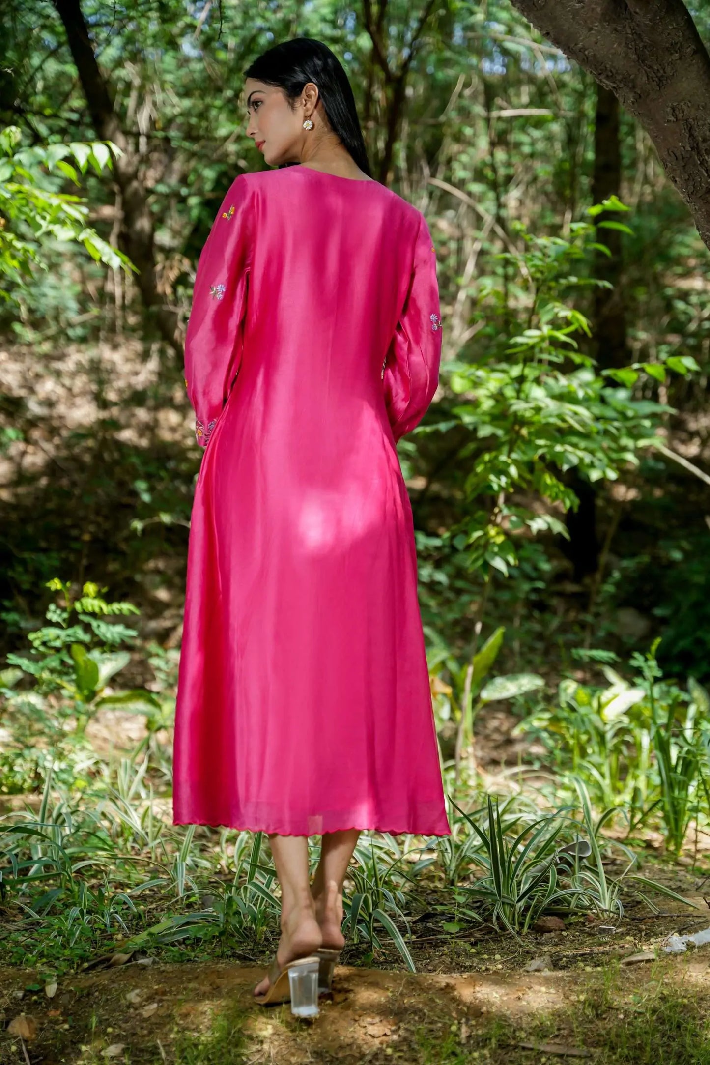 Pink Petal Embroidered Dress