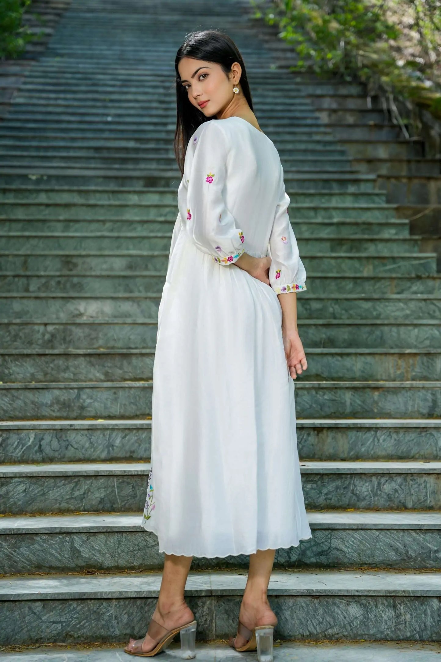 White Delight Embroidered Dress