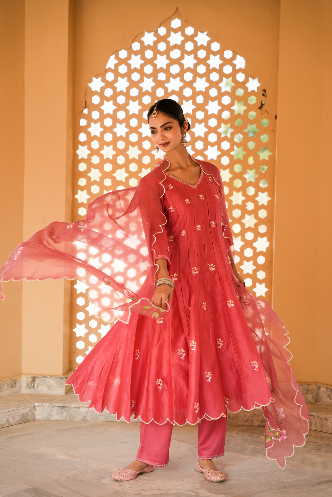 Rose Radiance Anarkali Set of 3