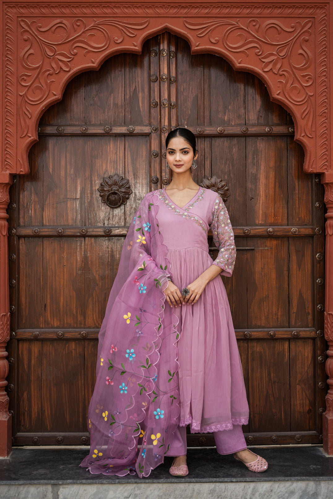 Lilac Blossom Anarkali Set of 3