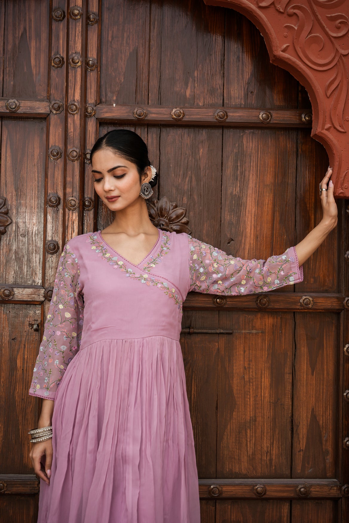 Lilac Blossom Anarkali Set of 3