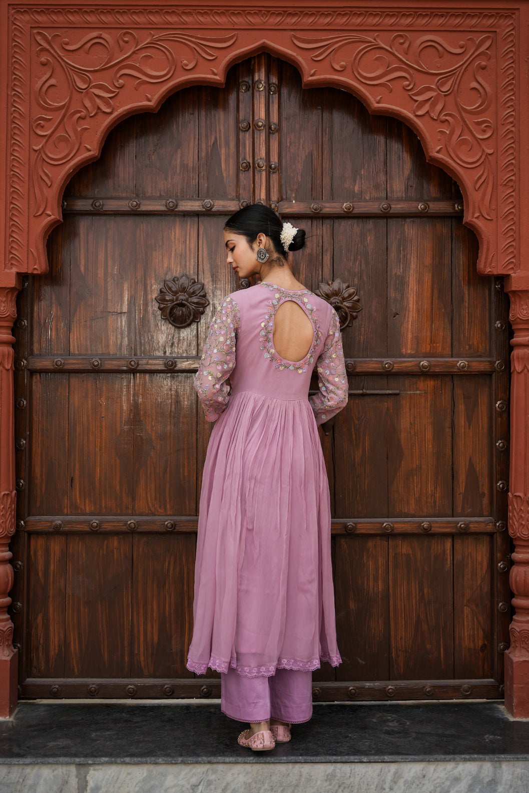 Lilac Blossom Anarkali Set of 3