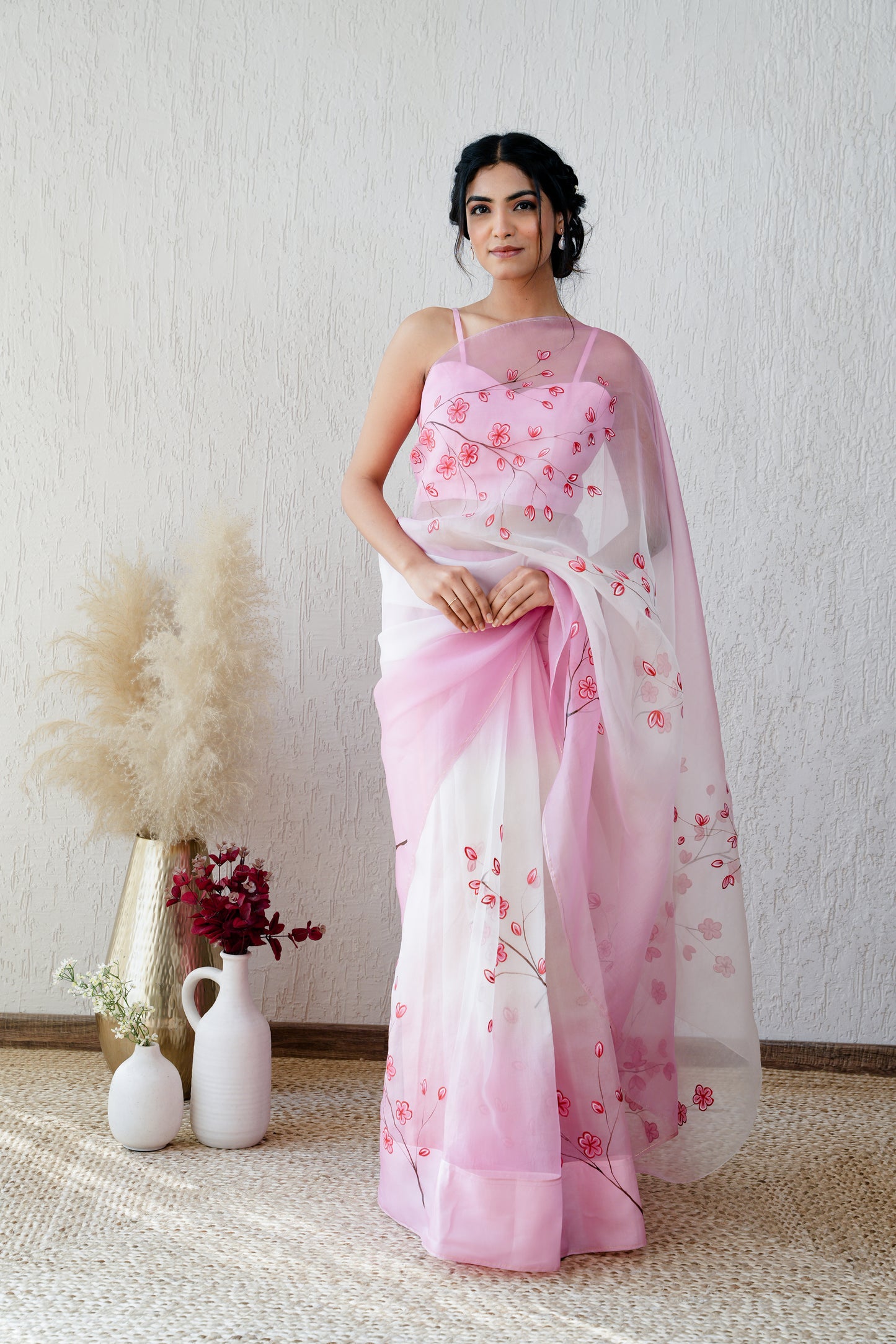 Mohabbat Handpainted Ombré  Organza Saree