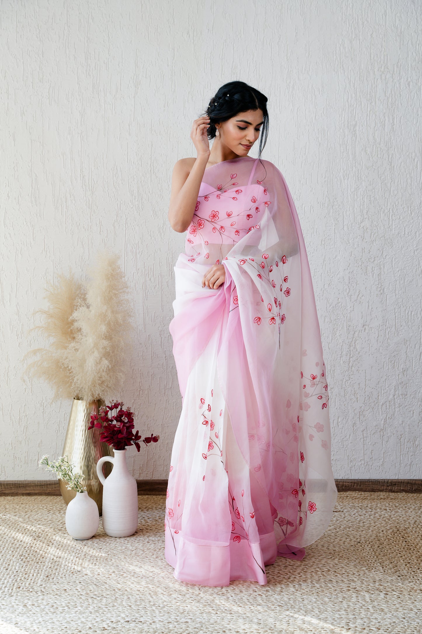 Mohabbat Handpainted Ombré  Organza Saree