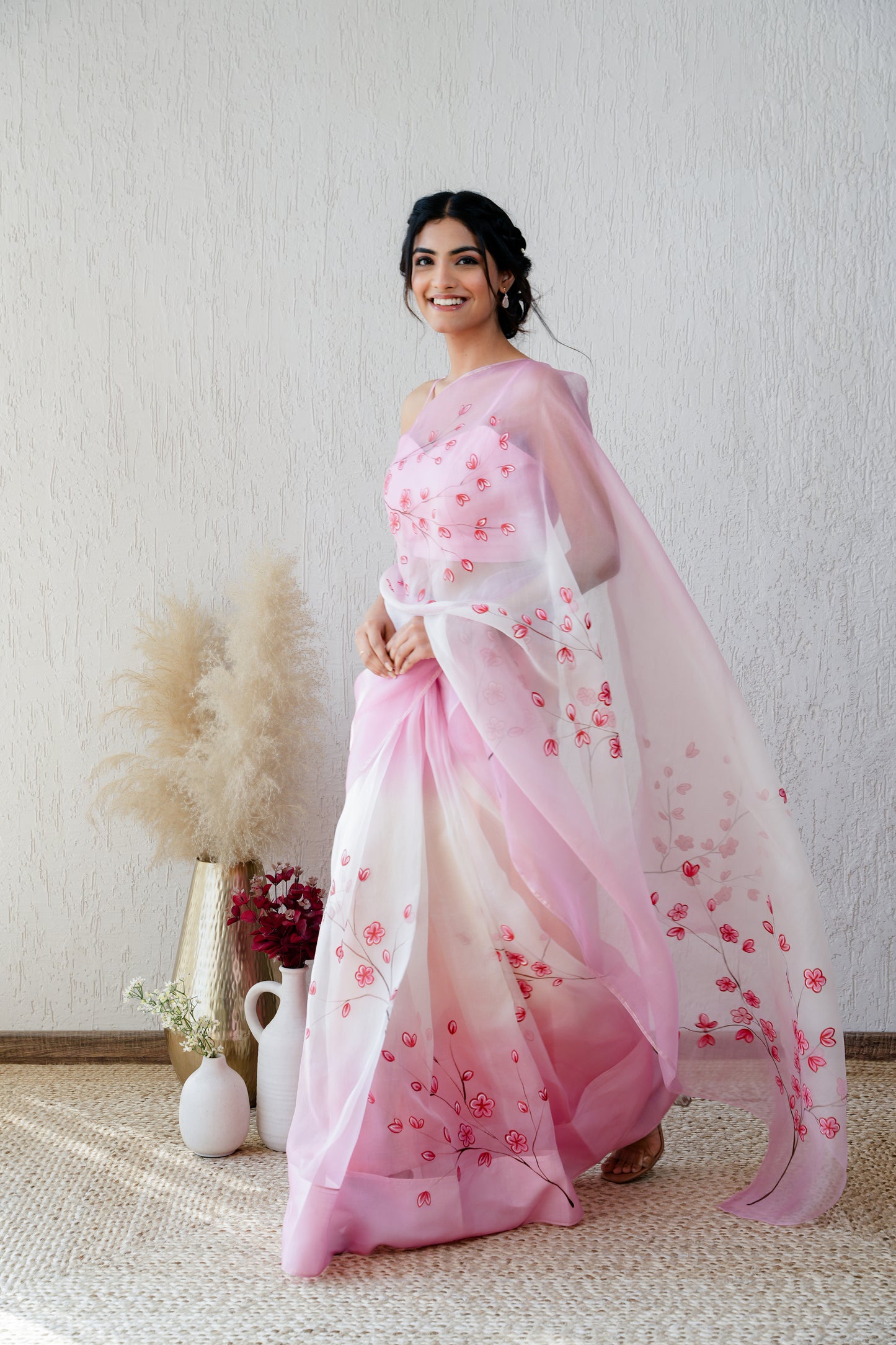 Mohabbat Handpainted Ombré  Organza Saree