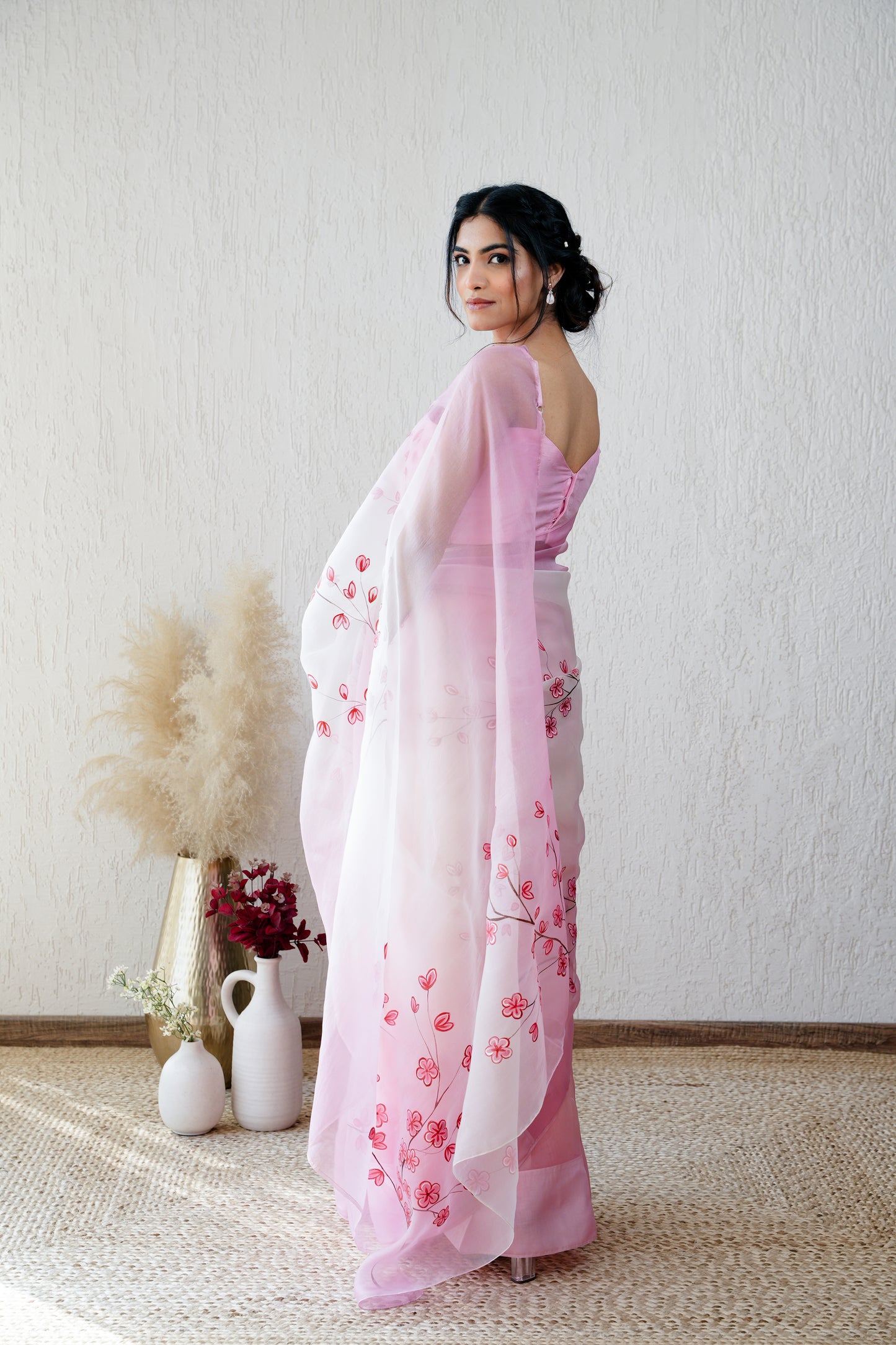 Mohabbat Handpainted Ombré  Organza Saree