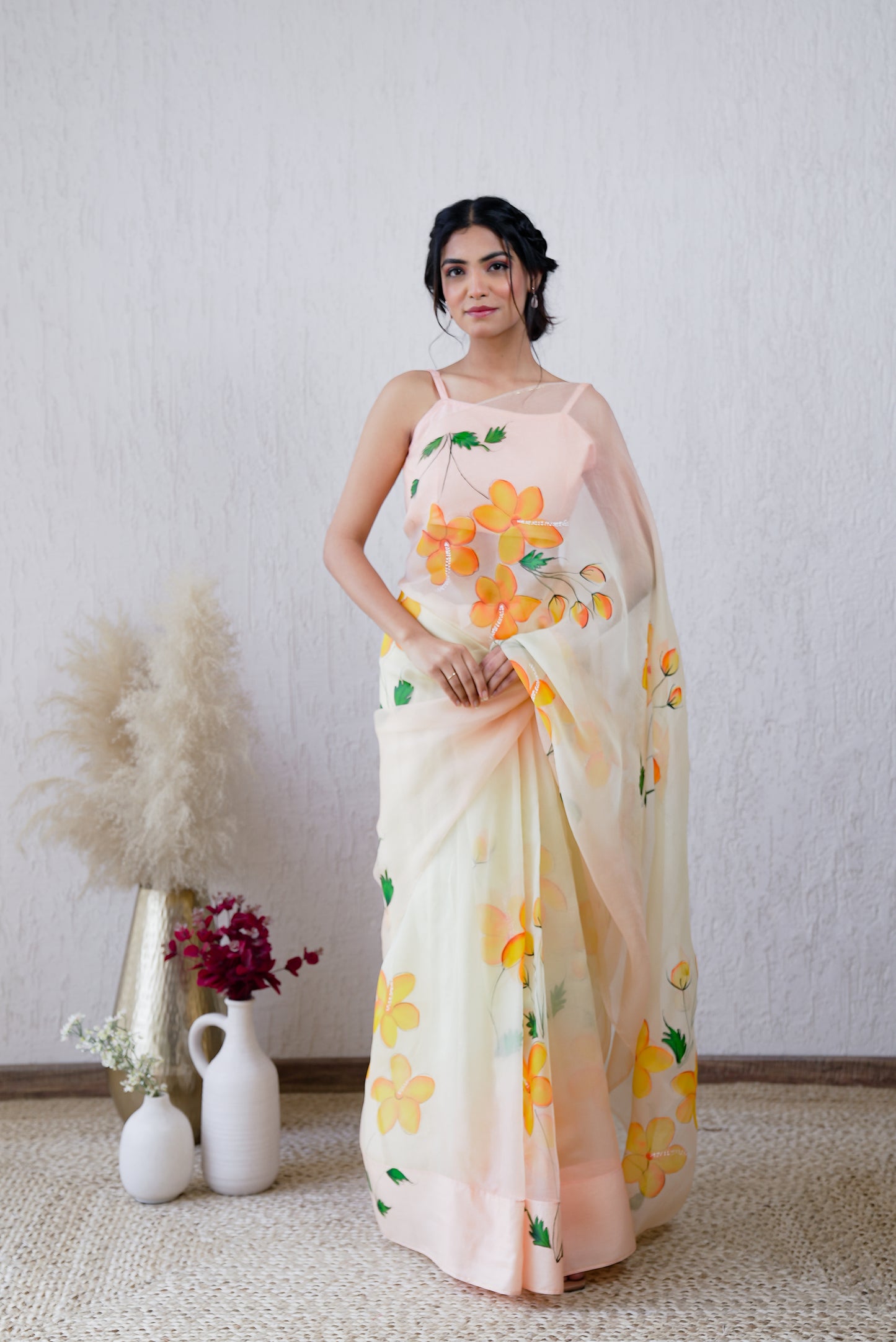 Ibadat Handpainted Ombré Organza Saree