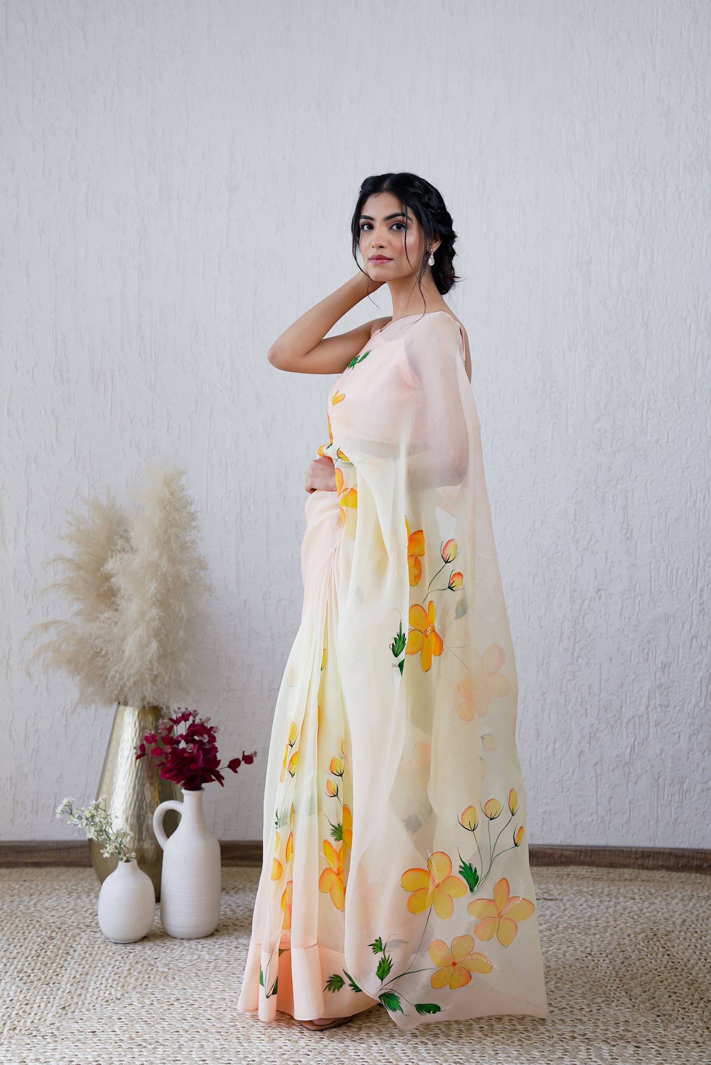 Ibadat Handpainted Ombré Organza Saree