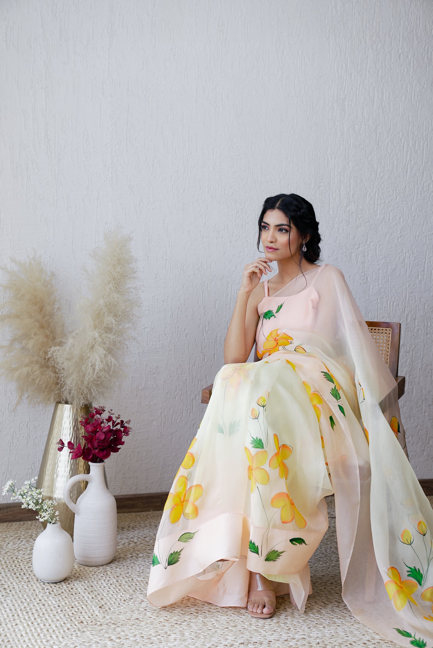 Ibadat Handpainted Ombré Organza Saree