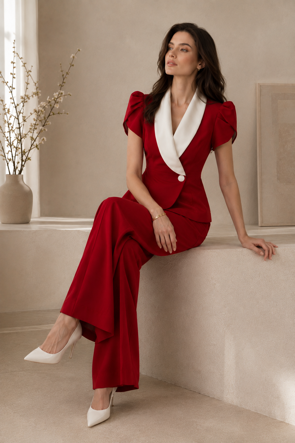 Monaco Red Power Suit