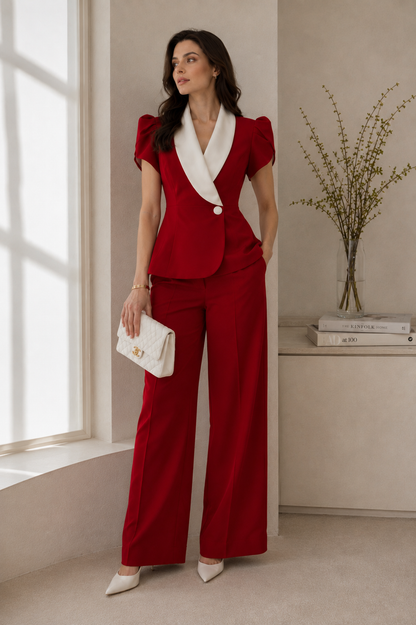 Monaco Red Power Suit