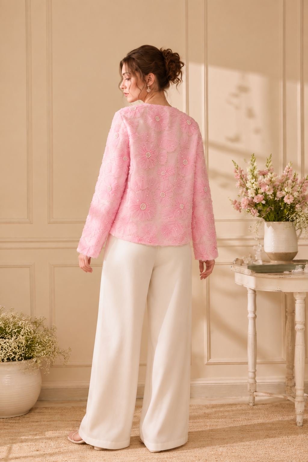 Petal Blush Embroidered Jacket