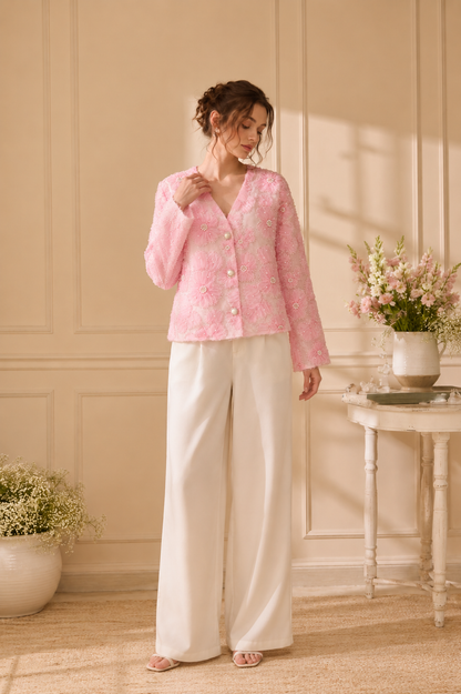 Petal Blush Embroidered Jacket