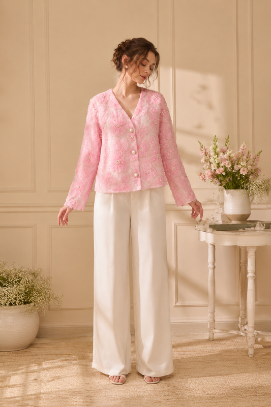 Petal Blush Embroidered Jacket