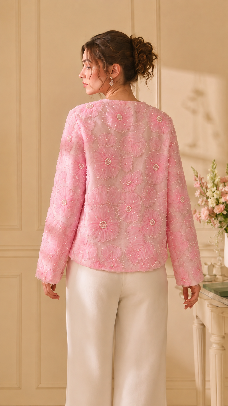 Petal Blush Embroidered Jacket