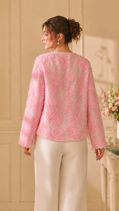 Petal Blush Embroidered Jacket