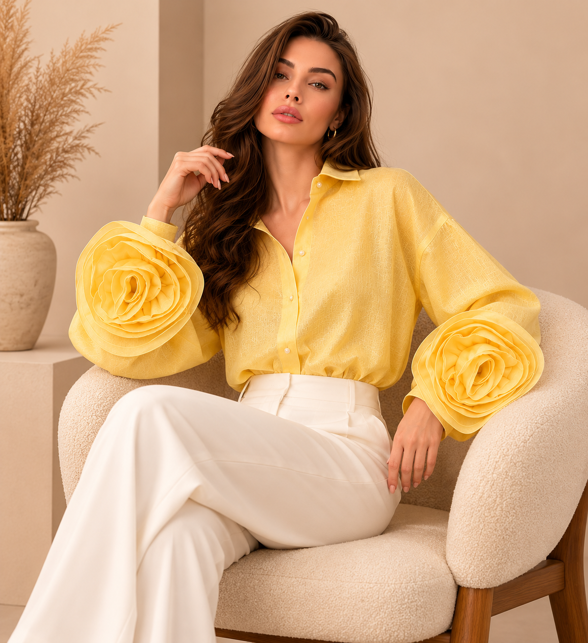 Lemon Bloom Statement Shirt