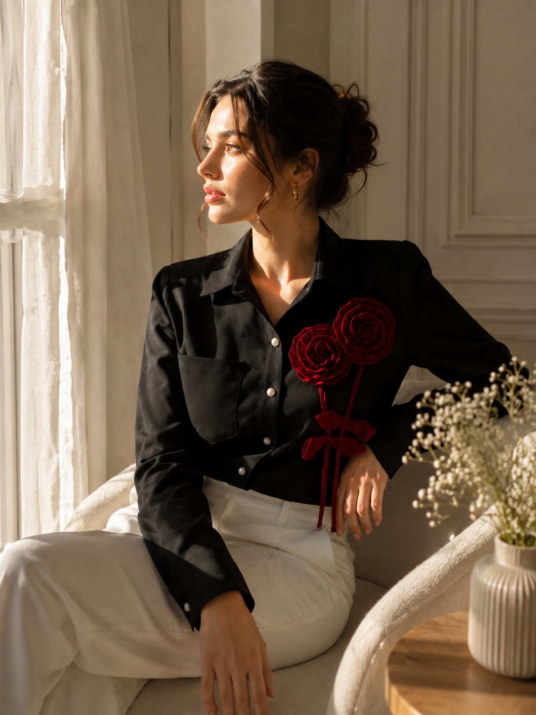 Crimson Bloom Shirt