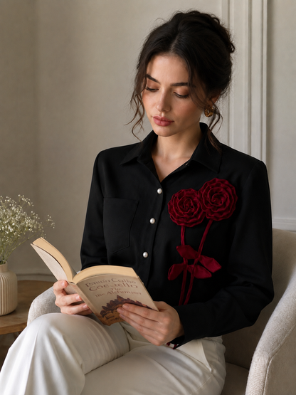 Crimson Bloom Shirt