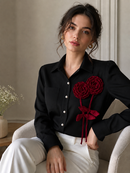 Crimson Bloom Shirt