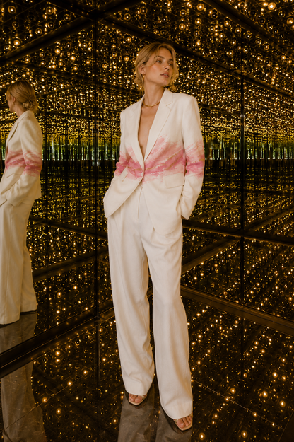 Pink Tides Handpainted Blazer Set