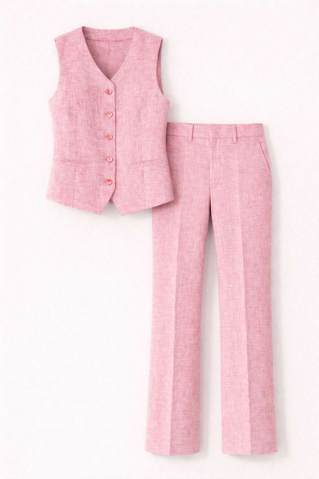 Rosewood Linen Slub Waistcoat Set