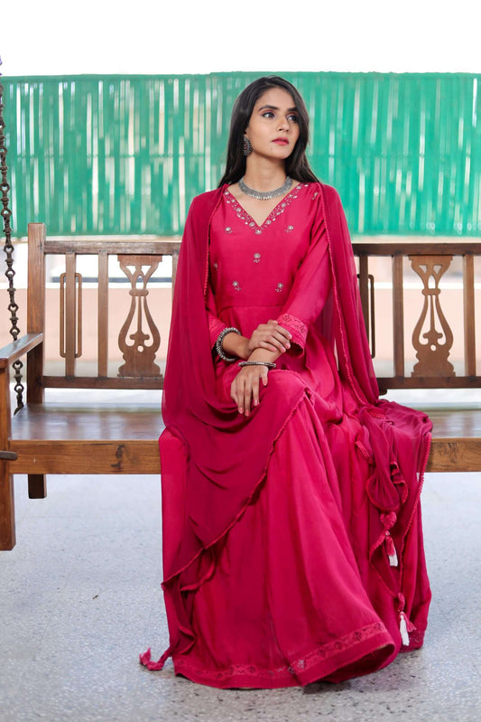 MAGENTA ANARKALI SET OF 2