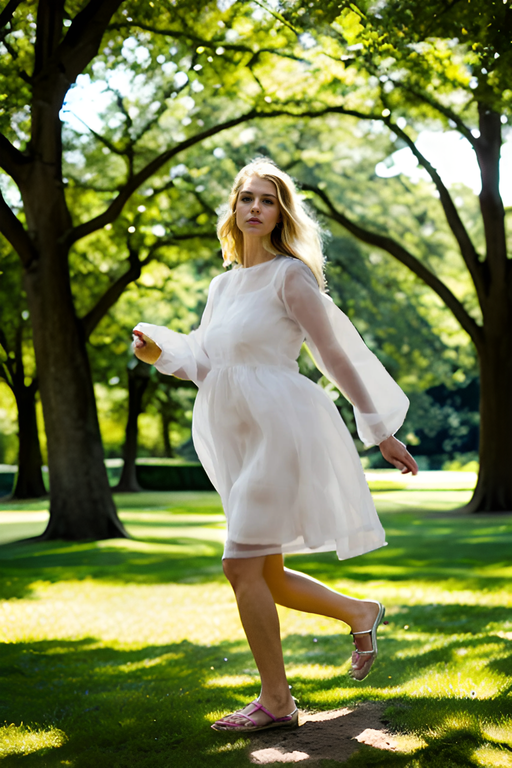 White Silk Organza Dress With Slip